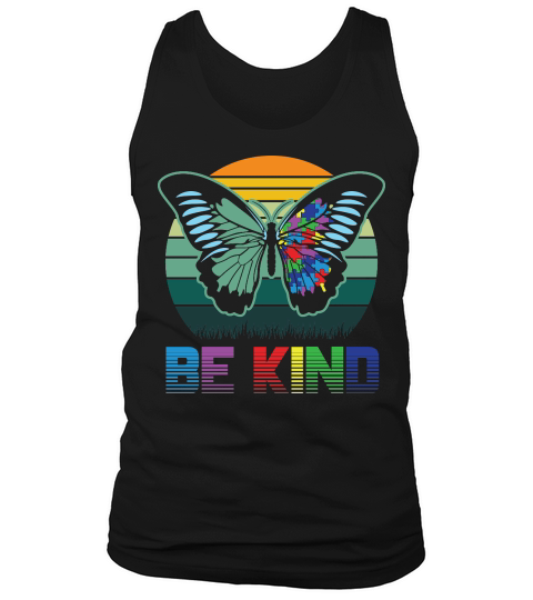 Sign Language Butterfly Autism Be Kind Tank Top Unisex