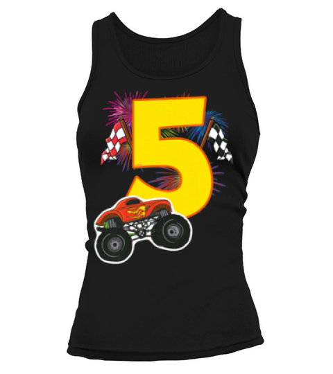 Kinder T-shirt Geburtstag 5 Jahre Junge Monster Truck Auto Tank top Woman