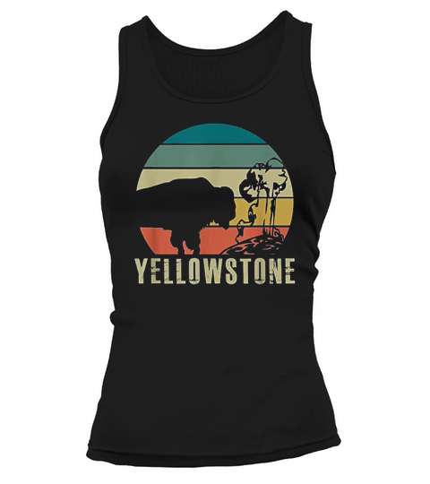 Yellowstone National Park Vintage Buffalo Bison Retro Gift Tank top Woman