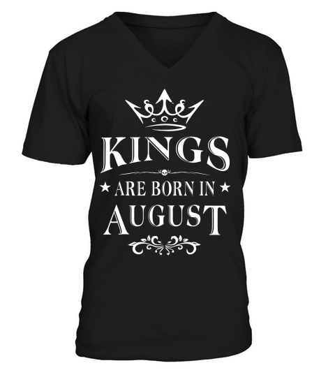 C428 Kings Are Born In August T-shirt Workout Gym Fitness_1 V-Neck T-shirt
