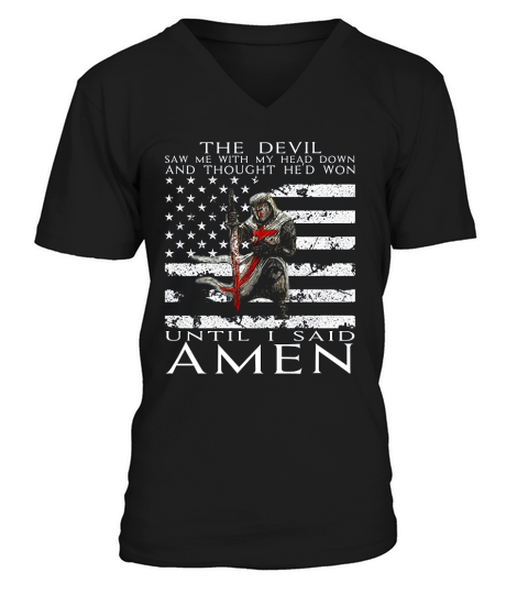The Devil Saw Me  Knight Templar V-Neck T-shirt
