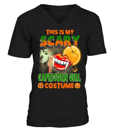 This Is My Scary Capricorn Girl Costume Halloween V-Neck T-shirt