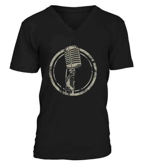 Vintage Microphone V-Neck T-shirt