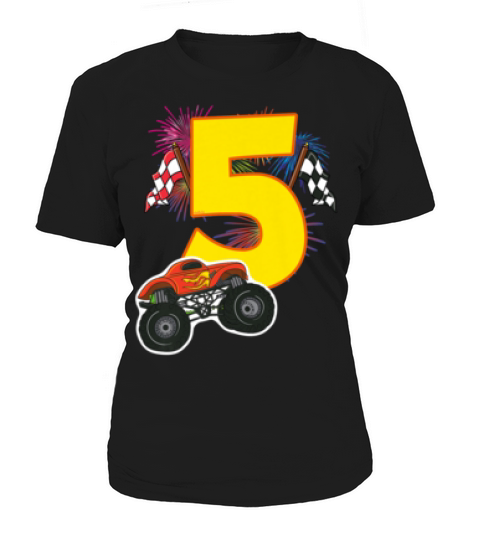 Kinder T-shirt Geburtstag 5 Jahre Junge Monster Truck Auto Women's T-Shirt