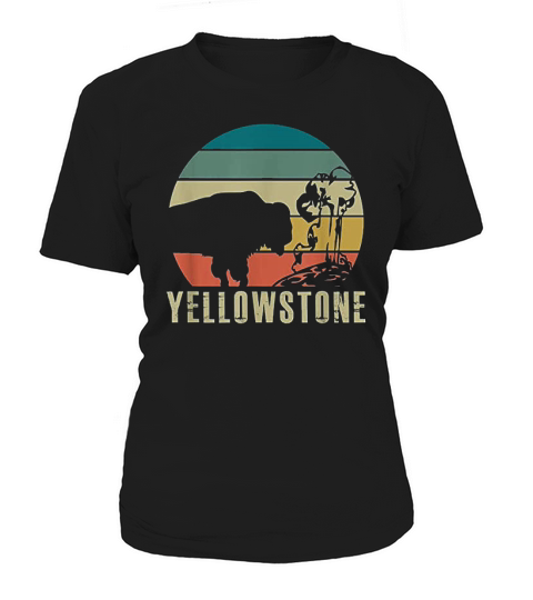 Yellowstone National Park Vintage Buffalo Bison Retro Gift Women's T-Shirt