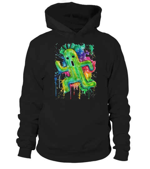Cute Cactuar Running Watercolor Final fantasy Jonny2may Awesome Hoodie Unisex