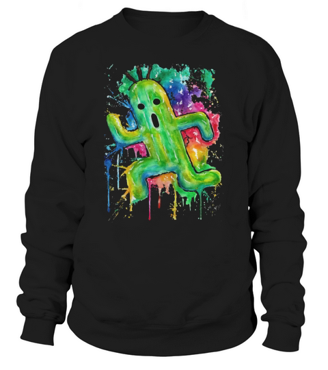 Cute Cactuar Running Watercolor Final fantasy Jonny2may Awesome Sweatshirt Unisex