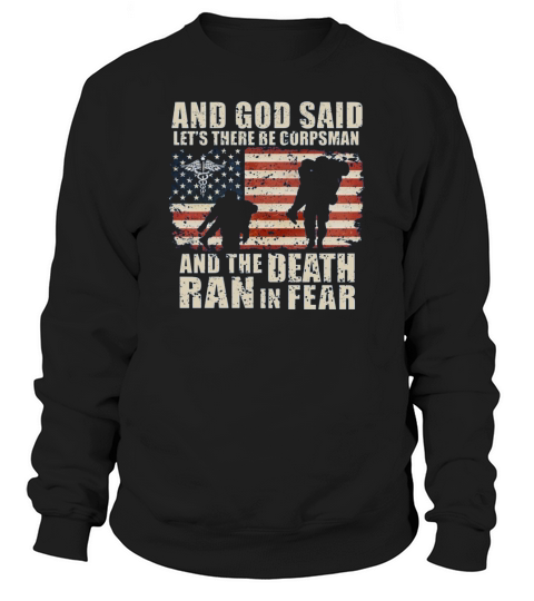 devil us navy corpsman soldier with us flag Sweatshirt Unisex