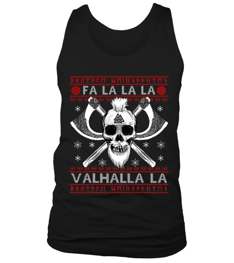 Ugly Christmas Sweater Fa-la-la-la Valhalla Viking T-shirt Tank Top Unisex