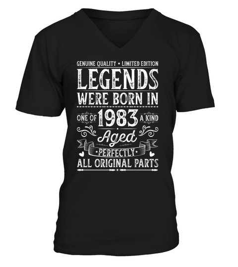 Legends Were Born in 1983 Birthday V-Neck T-shirt