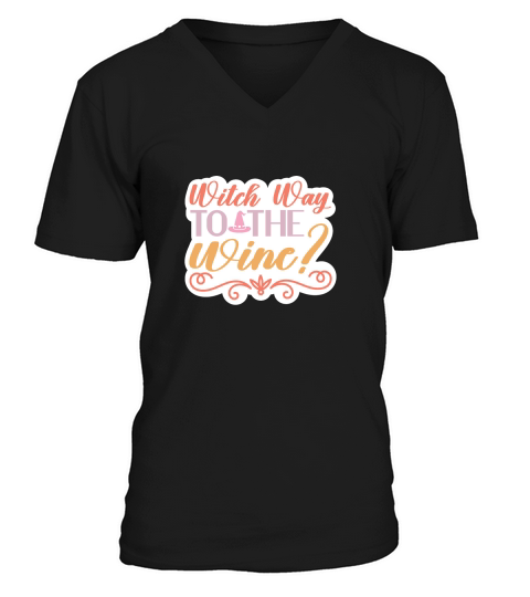 Witch way to the wine V-Neck T-shirt