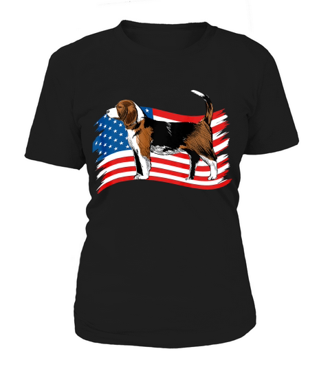 Beagle American Flag T-shirt 4th Of July Dog Shirt Women's T-Shirt