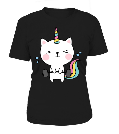 Cat Unicorn Workout Gym Rainbow Caticorn Cute Shirt Women's T-Shirt