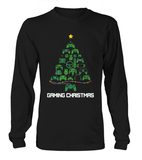Gaming Christmas Tree Merry Christmas Long sleeved Unisex