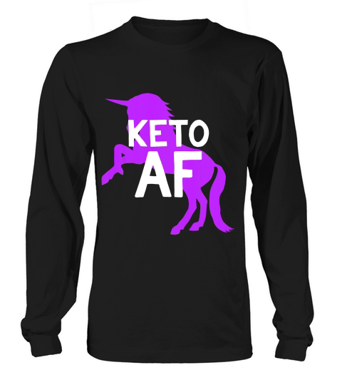 Keto Af Unicorn Funny Keto T-shirt Long sleeved Unisex