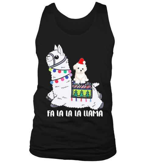 Fa La La La Llama And Maltese Dog Christmas Tank Top Unisex