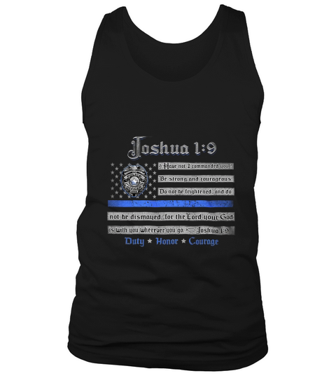 Law Enforcement Joshua 1 9 Back The Blue Law Enforce Tank Top Unisex