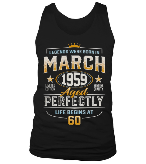 March 1959 Vintage 60 Birthday 60 Years Old Gift T-shirt Tank Top Unisex