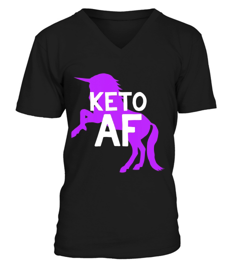 Keto Af Unicorn Funny Keto T-shirt V-Neck T-shirt