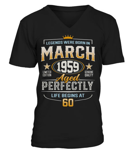 March 1959 Vintage 60 Birthday 60 Years Old Gift T-shirt V-Neck T-shirt