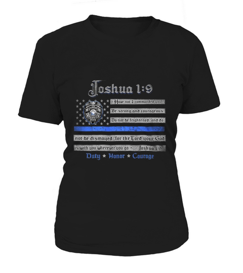 Law Enforcement Joshua 1 9 Back The Blue Law Enforce Women's T-Shirt
