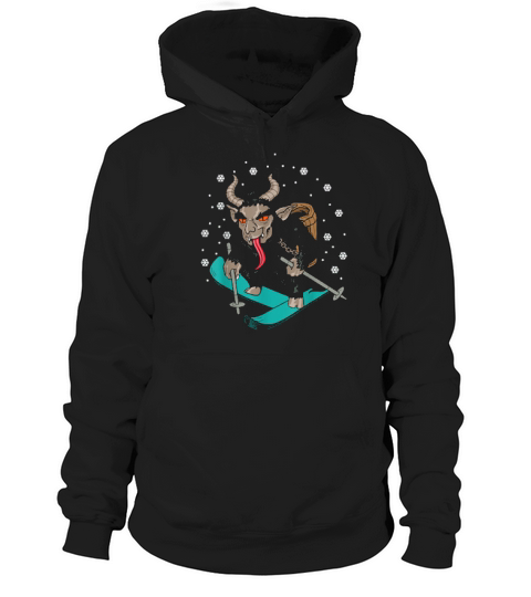 Krampus Skiing Ski Skier Christmas Horror Hoodie Unisex