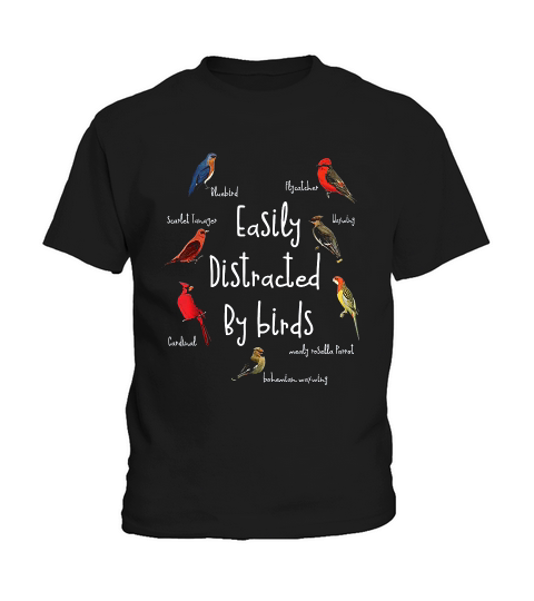 Easily Distracted By Birds Kids T-Shirt
