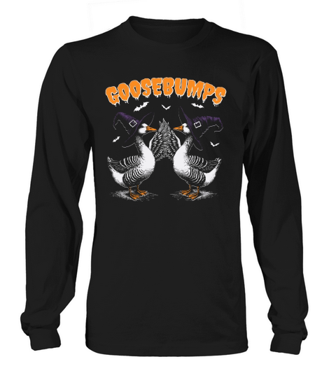 0502 Goosebumps Halloween Witch Goose D Color Long sleeved Unisex