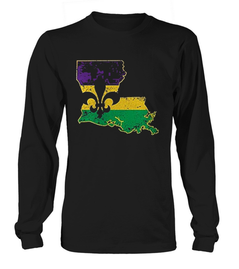 Mardi Gras Louisiana Fleur De Lis Raw Edge Long sleeved Unisex