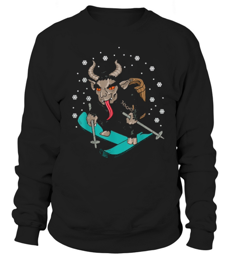 Krampus Skiing Ski Skier Christmas Horror Sweatshirt Unisex