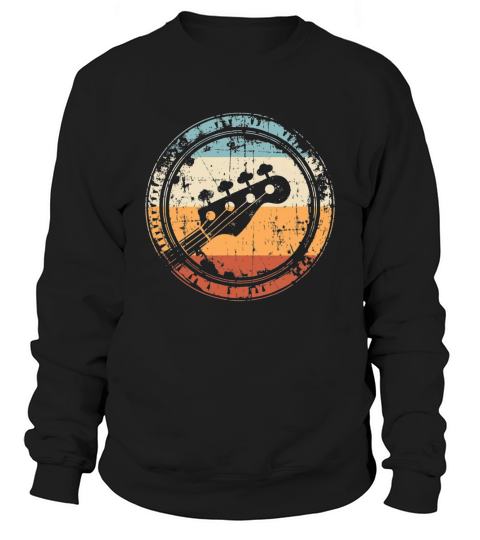 Vintage Bass Guitar Headstock for Bassist and Bass Player Sweatshirt Unisex