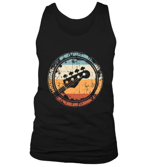 Vintage Bass Guitar Headstock for Bassist and Bass Player Tank Top Unisex