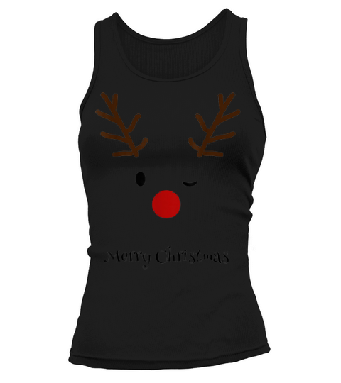 Pretty Rudolph Christmas Cute Reindeer Antler Sweater Tank top Woman