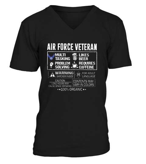 air force veteran 100 organic  1 V-Neck T-shirt