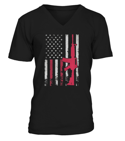 Demolition Ranch The Legend Gun AR15 - USA FLAG Tshirt V-Neck T-shirt