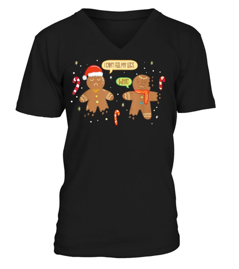 Funny Gingerbread Man - Cute Christmas Cookie Gingerbread T-shirt V-Neck T-shirt