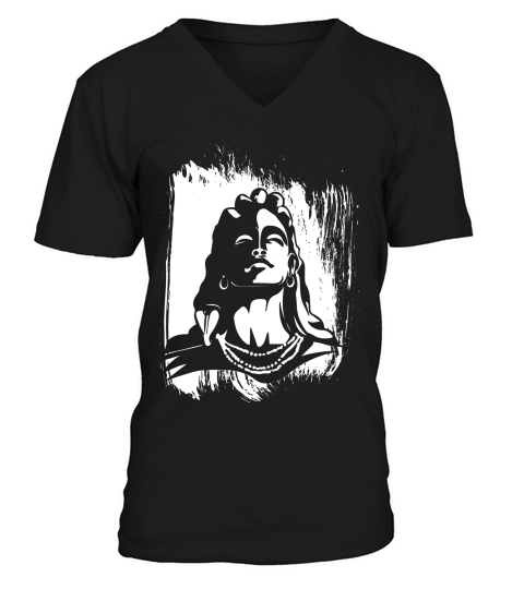 Lord Shiva Tshirt, Adiyogi In Deep Meditative State T-shirt V-Neck T-shirt
