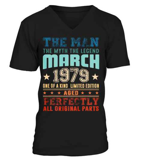 March 1979 Retro Vintage 40th Birthday Gift T-shirt V-Neck T-shirt