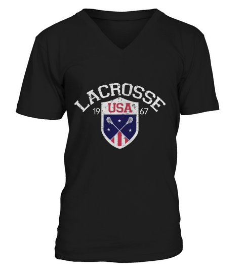 Vintage USA Lacrosse T-shirt V-Neck T-shirt