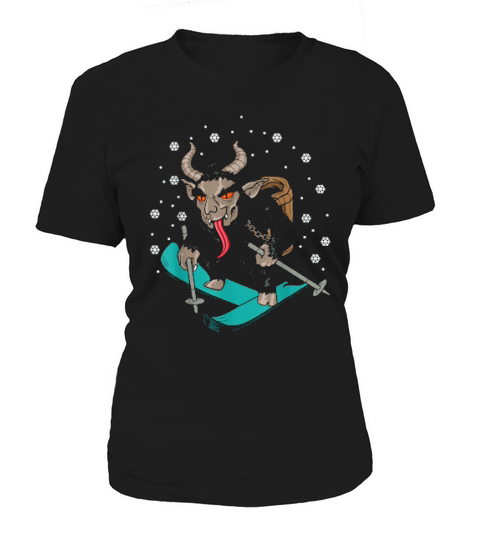 Krampus Skiing Ski Skier Christmas Horror Women's T-Shirt
