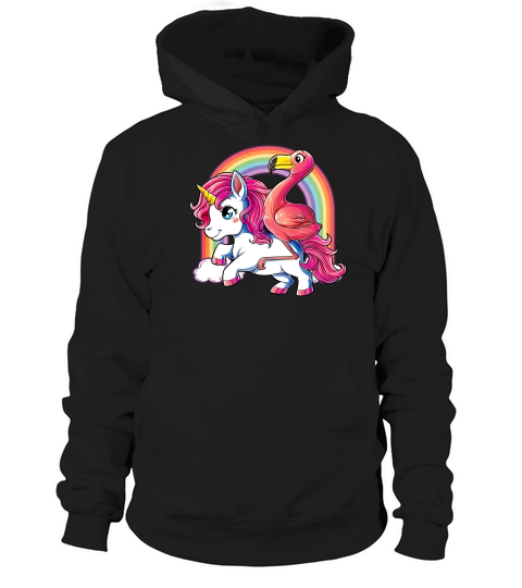 Pink Flamingo Unicorn T Shirt Bird Lovers Squad Rainbow Gift Hoodie Unisex