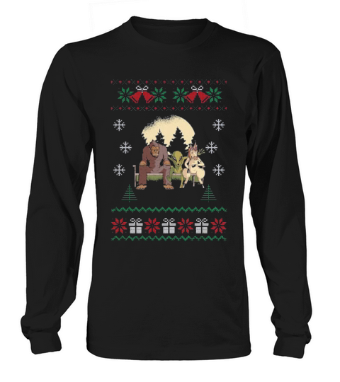 Bigfoot Unicorn Alien Ugly Christmas Long sleeved Unisex