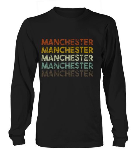 Manchester, New Hampshire Retro Vintage T-shirt Long sleeved Unisex