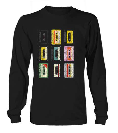 Vintage Set Of Cassettes Tape Classic Mixtapes 80s 90s Long sleeved Unisex