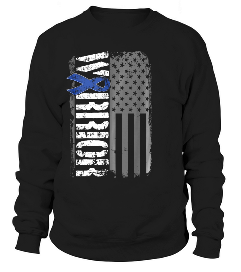 Colon Cancer Warrior Colorectal American Flag T-shirt Sweatshirt Unisex