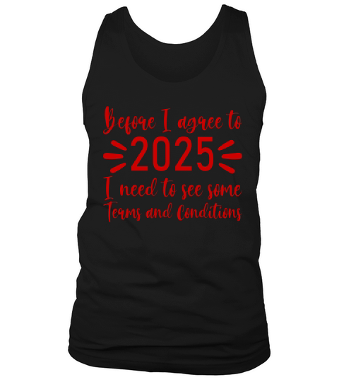 Before I agree to 2025   Red Color Tank Top Unisex