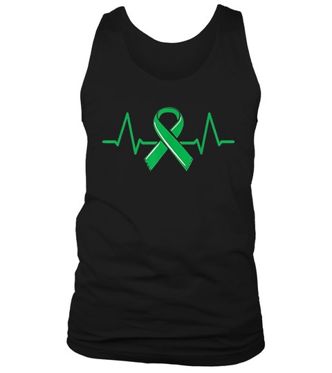 Kidney Donor Heartbeat  Organ Green Ribbon Awareness Tank Top Unisex
