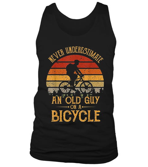 Vintage Never Underestimate An Old Guy On A Bicycle Cycling Tank Top Unisex