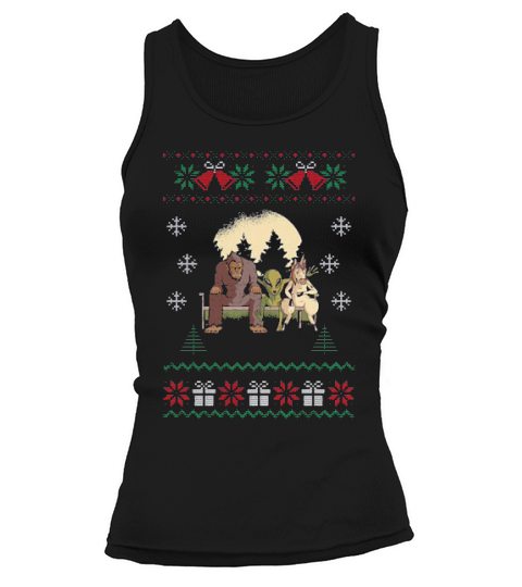 Bigfoot Unicorn Alien Ugly Christmas Tank top Woman