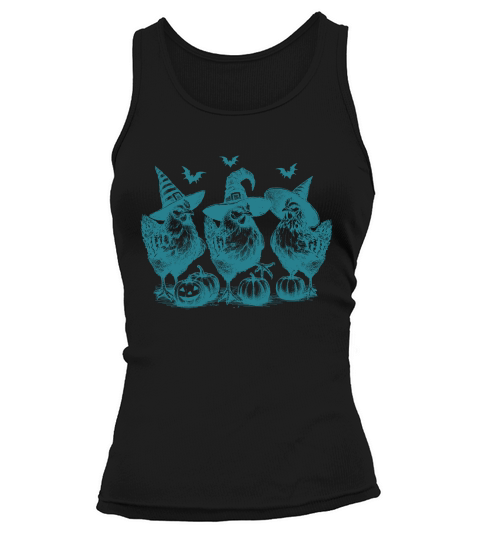 Chicken Witches Funny Halloween L Green Tank top Woman